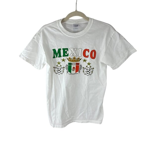 Gildan Mexico Soccer T-Shirt Size S Heavy Cotton Graphic Tee World Cup Style - Picture 1 of 7